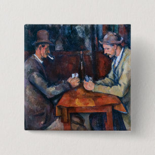 Macaron Carré 5 Cm Paul Cezanne - Les Joueurs De Cartes