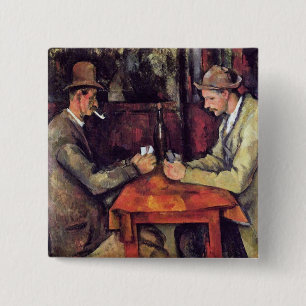 Macaron Carré 5 Cm Paul Cezanne - Les Joueurs De Cartes Peinture D'Ar