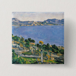 Macaron Carré 5 Cm Paul Cezanne   L'Estaque, vue de la baie de Marse