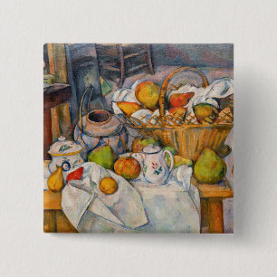 Macaron Carré 5 Cm Paul Cezanne - Nature morte avec panier