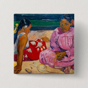 Macaron Carré 5 Cm Paul Gauguin - Femmes tahitiennes sur la plage