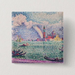 Macaron Carré 5 Cm Paul Signac - Arc-en-ciel, Venise
