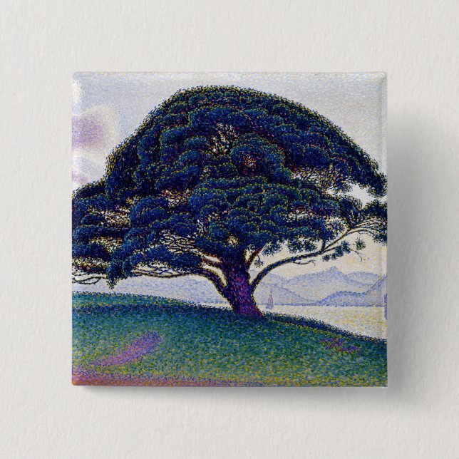 Macaron Carré 5 Cm Paul Signac - Le pin Bonaventure (Devant)