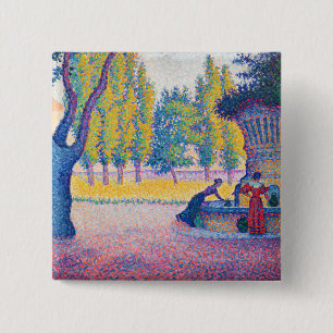 Macaron Carré 5 Cm Paul Signac - Saint-Tropez, Fontaine des Lices