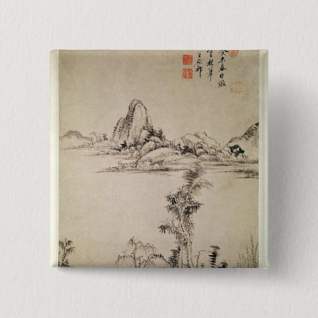 Macaron Carré 5 Cm Paysage (Devant)