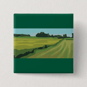 Macaron Carré 5 Cm Paysage Campagnard Vert