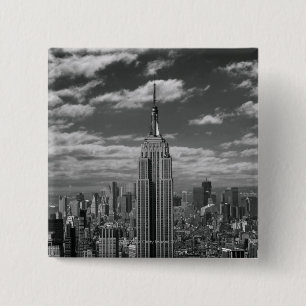 Macaron Carré 5 Cm Paysage noir et blanc de New York City skyline