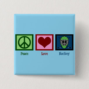 Macaron Carré 5 Cm Peace Love Hockey (Goalie Mask) mignonne