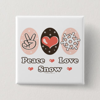 Macaron Carré 5 Cm Peace Love Snow Flake Button