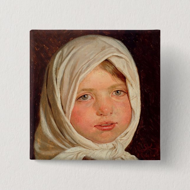 Macaron Carré 5 Cm Peder Severin Kroyer - Petite fille de Hornbaek (Devant)