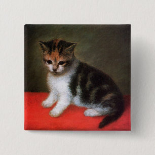 Macaron Carré 5 Cm Peinture de chaton par George Stubbs