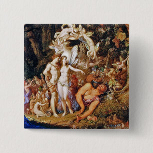 Macaron Carré 5 Cm Peinture de fées "Oberon et Titania"