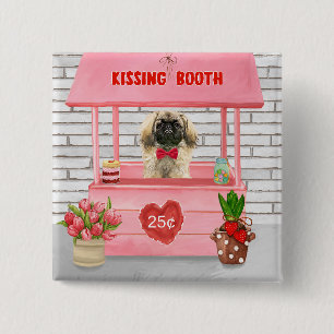 Macaron Carré 5 Cm pekingese Chien Valentine's Day Kissing Booth