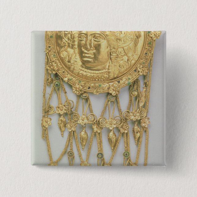 Macaron Carré 5 Cm Pendentif avec la tête d'Athéna Parthenos (Devant)