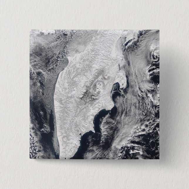 Macaron Carré 5 Cm Péninsule du Kamchatka, Russie orientale (Devant)