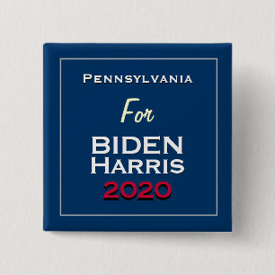 Macaron Carré 5 Cm Pennsylvanie pour BIDEN HARRIS 2020 Carré