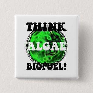 Macaron Carré 5 Cm Pensez le combustible organique d'algues !