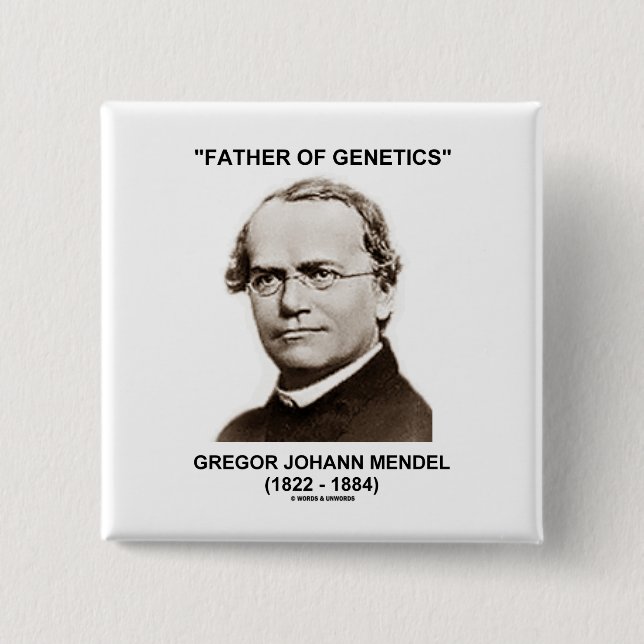 Macaron Carré 5 Cm Père de la génétique Gregor Johann Mendel (Devant)