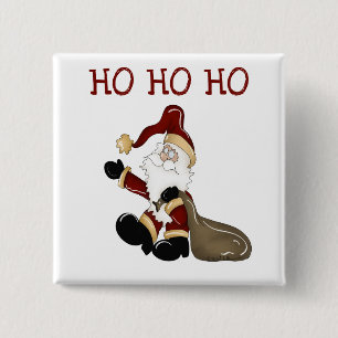 Macaron Carré 5 Cm Père Noël HO HO HO HO Tshirts et cadeaux