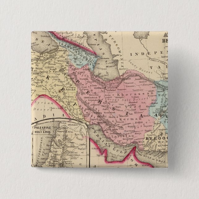 Macaron Carré 5 Cm Perse, Turquie, Afghanistan, Belouchistan (Devant)