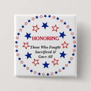 Macaron Carré 5 Cm Personalize Text Patriotic Veteran First Responder