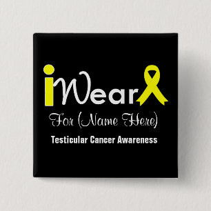 Macaron Carré 5 Cm Personalize Yellow Ribbon Testicular Cancer