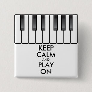 Macaron Carré 5 Cm Personnalisé piano GARDEZ de CALME et de JEU