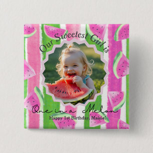 Macaron Carré 5 Cm Personnalisé un dans un Melon Bouton d'anniversair