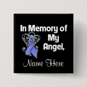 Macaron Carré 5 Cm Personnaliser en mémoire de mon ange cancer de l'e