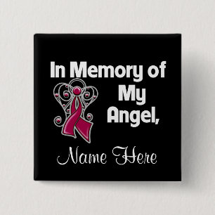 Macaron Carré 5 Cm Personnaliser en mémoire de mon ange Myélome multi