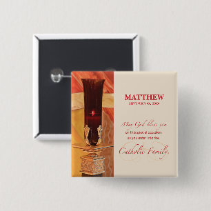 Macaron Carré 5 Cm Personnaliser, félicitations RCIA, catholique, ro