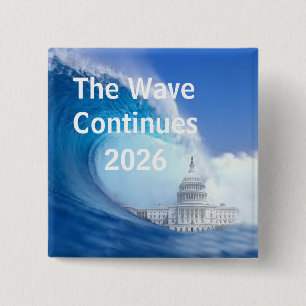 Macaron Carré 5 Cm Personnalisez le bouton Blue Wave Election 2026