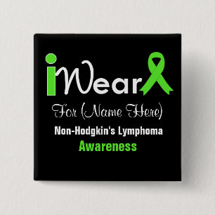 Macaron Carré 5 Cm Personnalisez le lymphome non Hodgkinien de vert