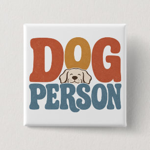 Macaron Carré 5 Cm Personne Rétro Chien Typographie Amoureux des Chie