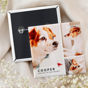 Macaron Carré 5 Cm Pet Memorial Modern Simple Geometry Photo Collage