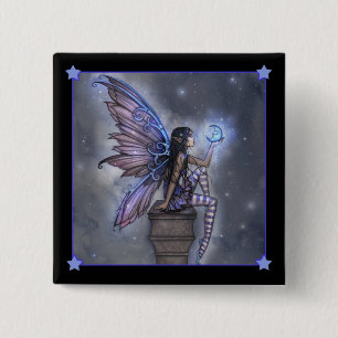 Macaron Carré 5 Cm Petit bouton fantaisie de fée de la Lune Bleue
