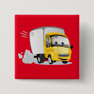Macaron Carré 5 Cm Petit Camion Cartoon Jaune pour enfants !