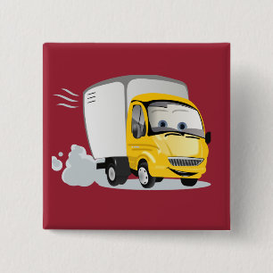 Macaron Carré 5 Cm Petit Camion Cartoon Jaune pour enfants !