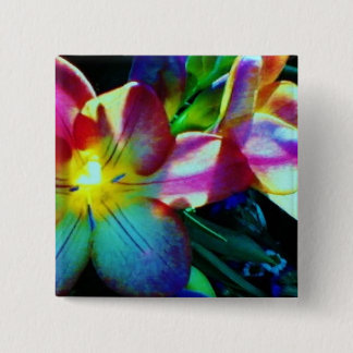 Macaron Carré 5 Cm Petit floral, 1 bouton rond de pouce de ¼