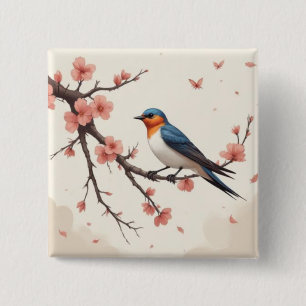 Macaron Carré 5 Cm Petit oiseau