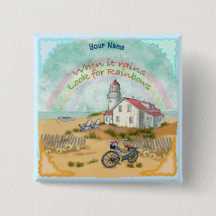 Macaron Carré 5 Cm Phare de Beach Bike