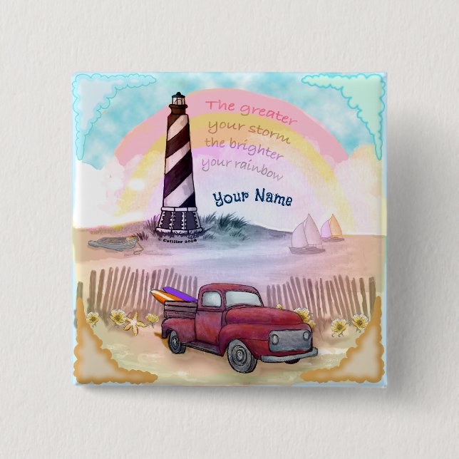 Macaron Carré 5 Cm Phare de Truck Stormy (Devant)