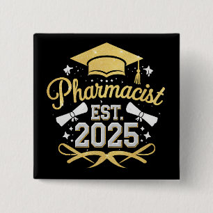 Macaron Carré 5 Cm Pharmacien Diplômé de Pharmacie 2025
