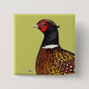 Macaron Carré 5 Cm Pheasant: Ringneck Head