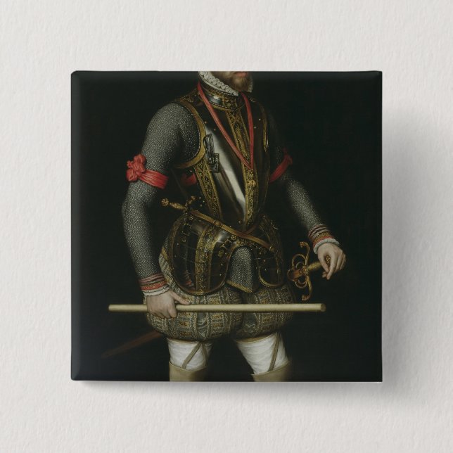 Macaron Carré 5 Cm Philip II de l'Espagne (Devant)