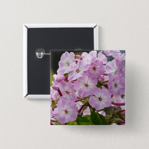 Macaron Carré 5 Cm Phlox Botanique Rose Vibrant