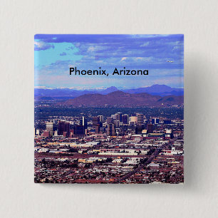 Macaron Carré 5 Cm Phoenix Arizona Skyline en journée