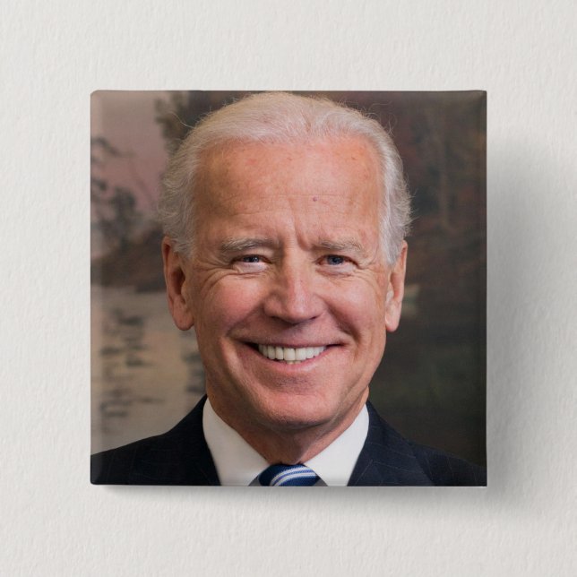 Macaron Carré 5 Cm Photo de Joe Biden Portrait (Devant)