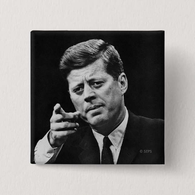Macaron Carré 5 Cm Photo de John F. Kennedy 3 (Devant)