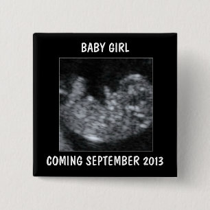 Macaron Carré 5 Cm Photo personnalisée Ultrasound pour bébé